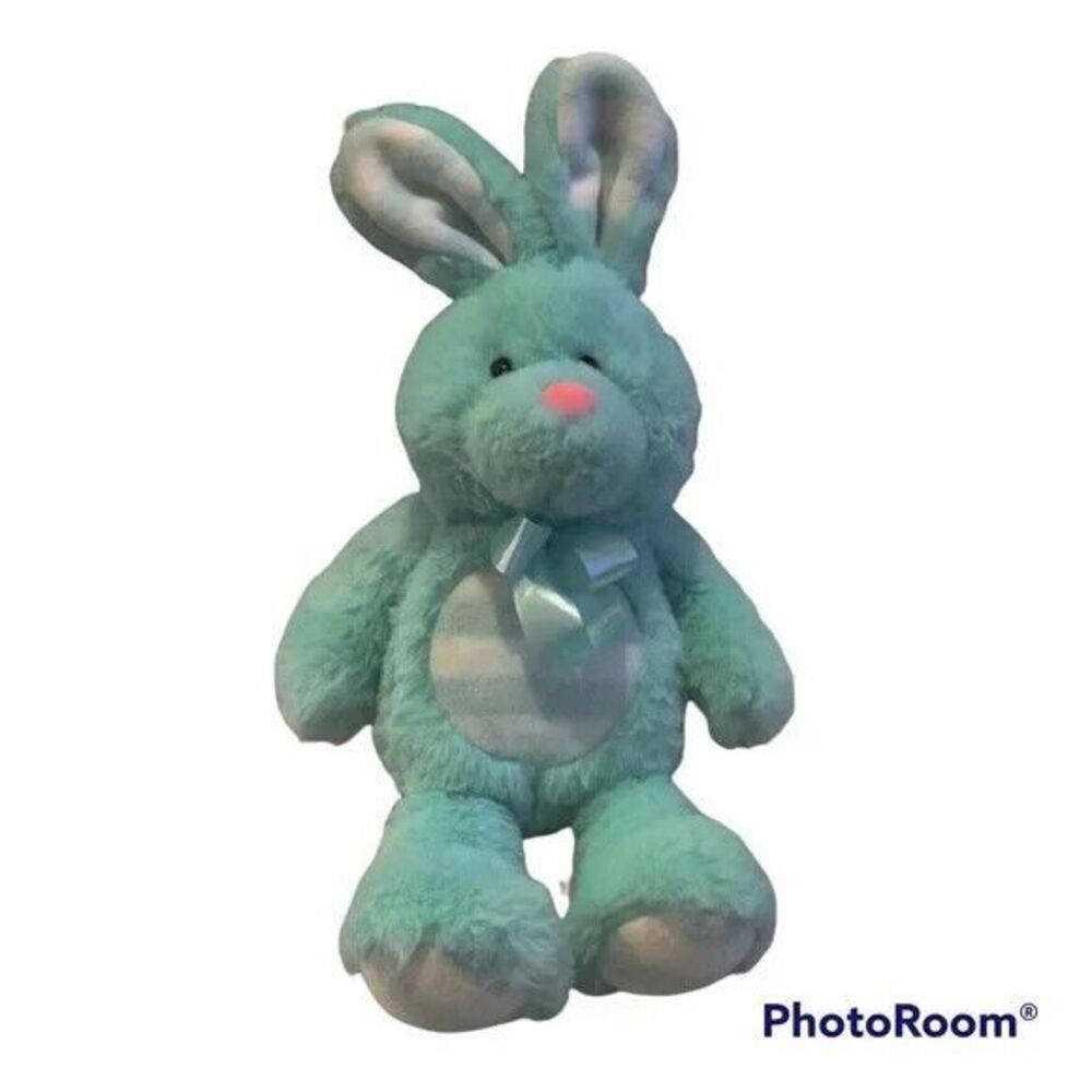 Dan Dee Easter Bunny Rabbit Collectors Choice Green Striped Stuffed Plush 17"